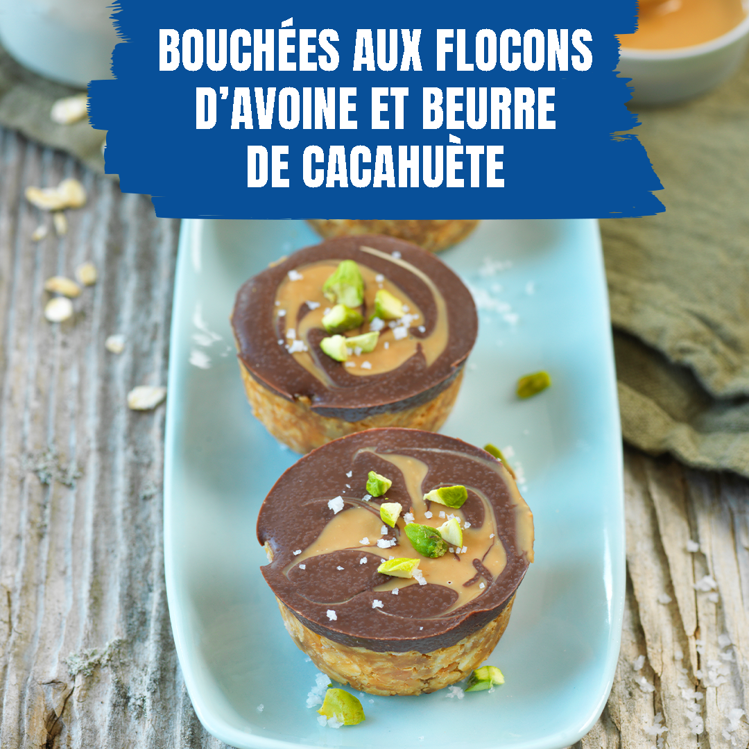 Bouchées aux flocons d’avoine et beurre de cacahuète Bouchées aux flocons d’avoine et beurre de cacahuète