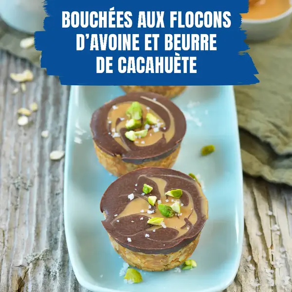 Bouchées aux flocons d’avoine et beurre de cacahuète  